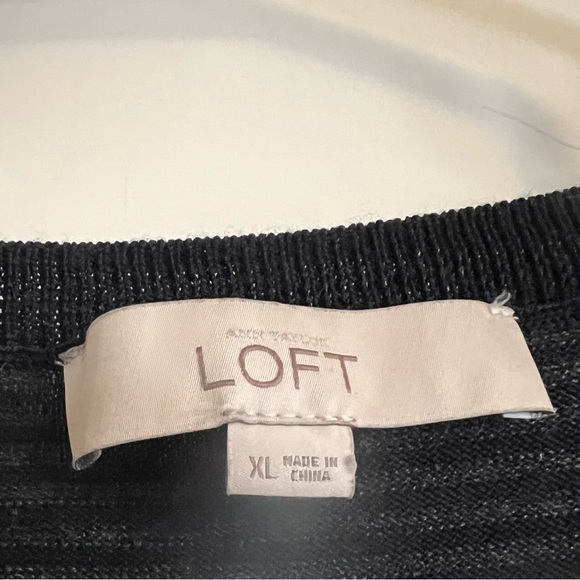 LOFT - Lightweight wool blend sweater -Navy and grey stripes - Picture 5 of 5